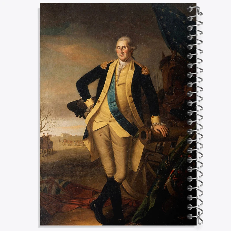 دفتر مشق 50 برگ خندالو طرح نقاشی جورج واشنگتن اثر چارلز ویلسون پیل کد F12453