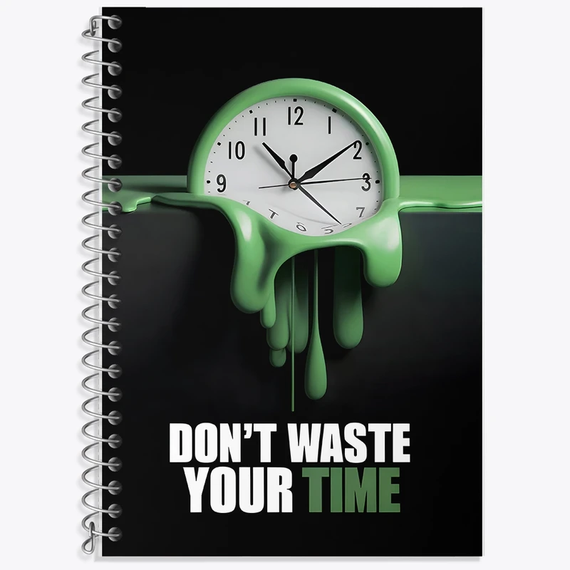 دفتر زبان 50 برگ خندالو مدل سه خط طرح Don't Waste Your Time کد F10615
