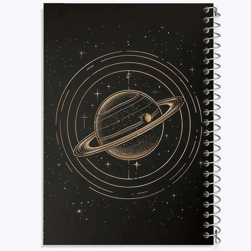 دفتر مشق 50 برگ خندالو طرح سیاره زحل مینیمال کد F3085