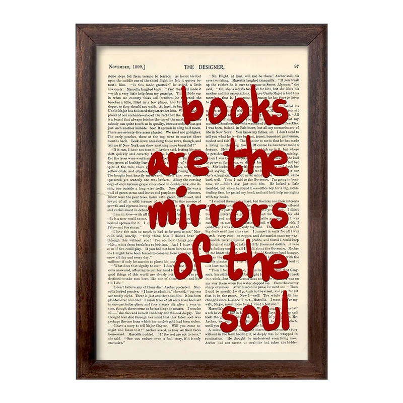 تابلو خندالو طرح Books Are The Mirrors Of The Soul کد F10355
