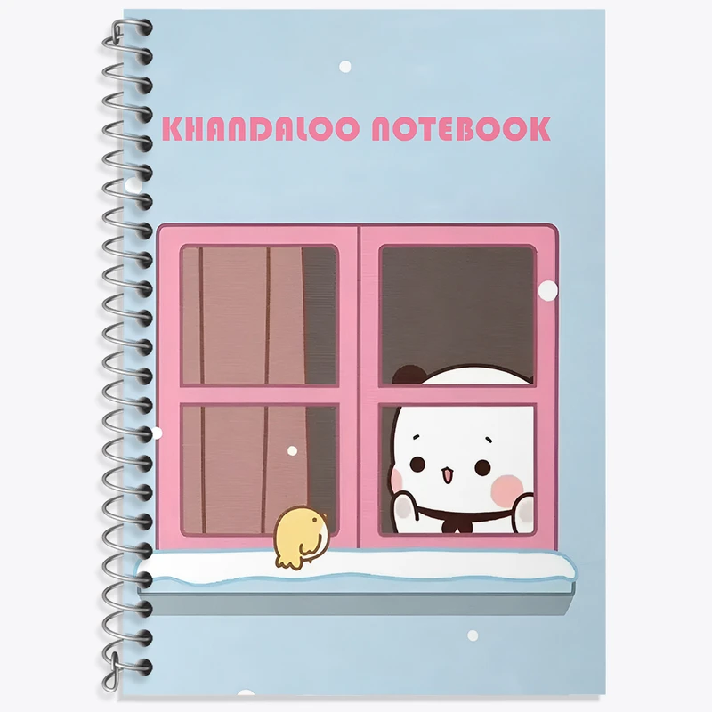 دفتر زبان 50 برگ خندالو مدل دو خط طرح پاندا و جوجه کد N6194