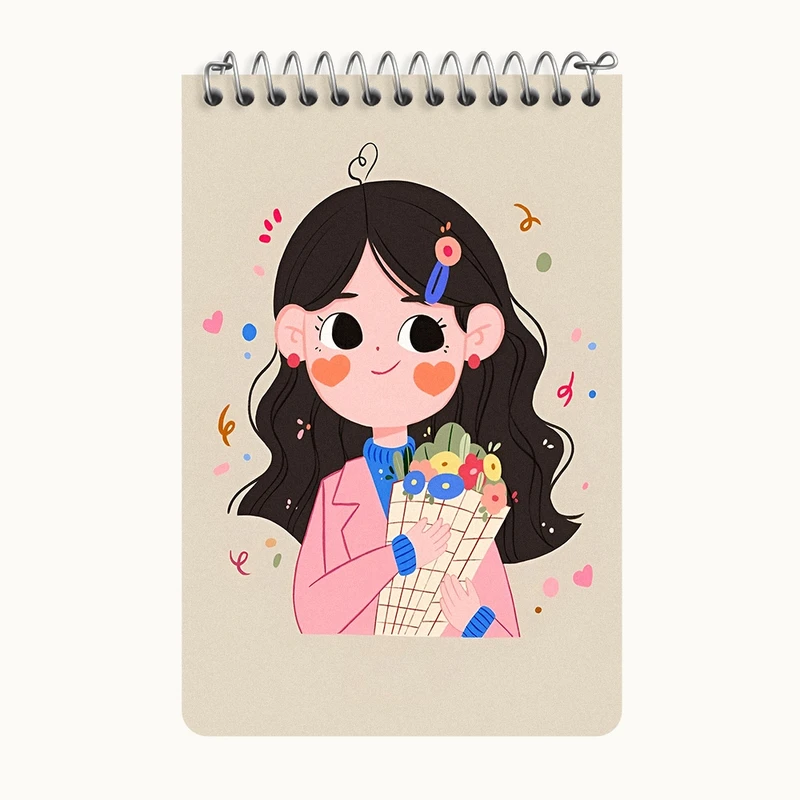 دفتر یادداشت 50 برگ خندالو طرح دخترانه کد F8376