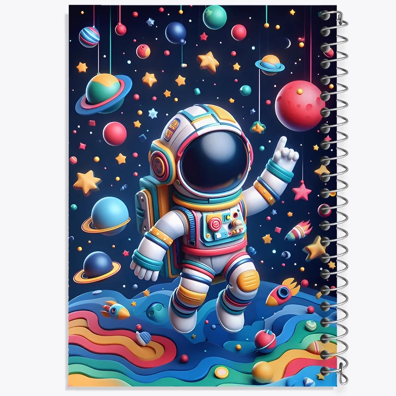 دفتر ژورنال نویسی 50 برگ خندالو مدل نقطه ای طرح فضانورد کد F9156