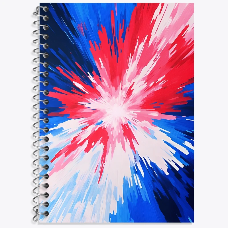 دفتر لغت 50 برگ خندالو طرح بافت آبی و قرمز کد N7139