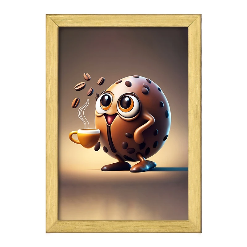 تابلو خندالو طرح دانه ی کیوت قهوه کد F5923