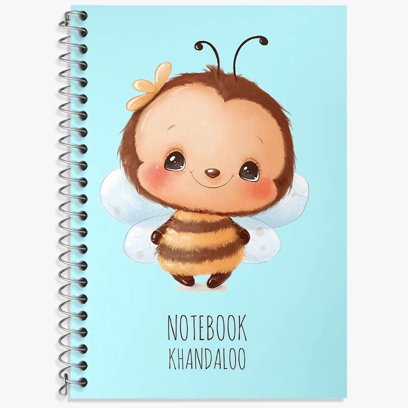 دفتر زبان 50 برگ خندالو مدل سه خط طرح زنبور بامزه کد N7781