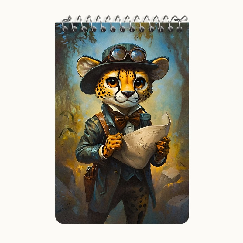 دفتر یادداشت 50 برگ خندالو طرح یوزپلنگ جهانگرد کد F11784