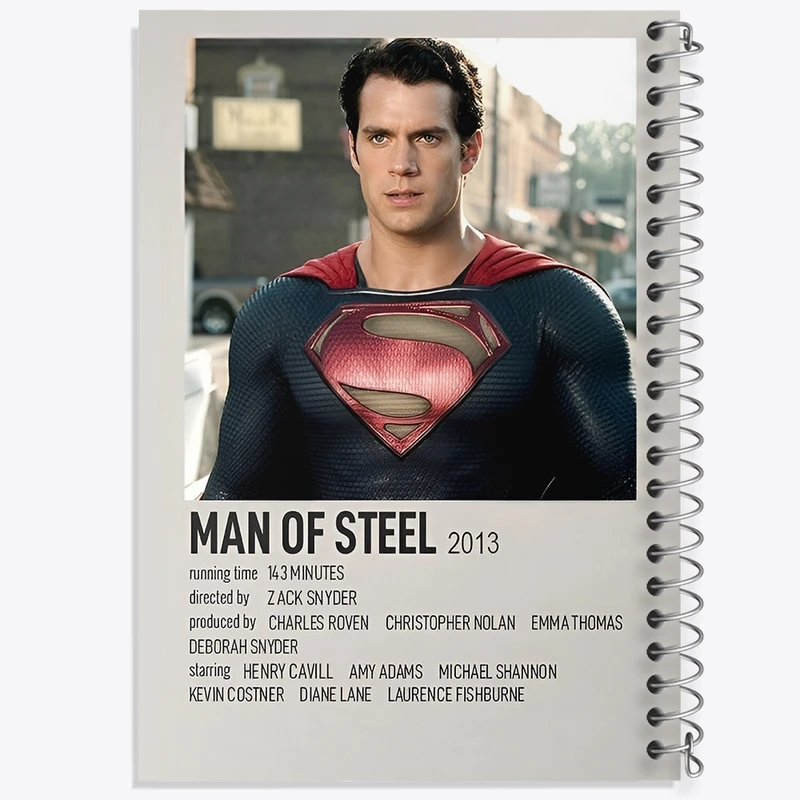 دفتر ژورنال نویسی 50 برگ خندالو مدل نقطه ای طرح مرد پولادین (Man of Steel) کد F13413