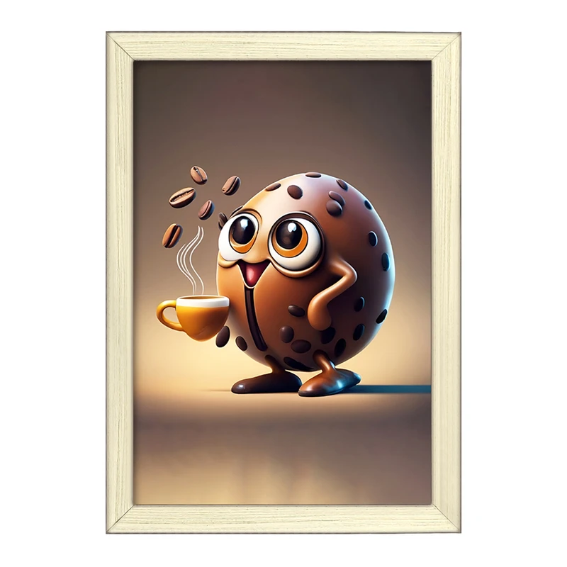 تابلو خندالو طرح دانه ی کیوت قهوه کد F5923