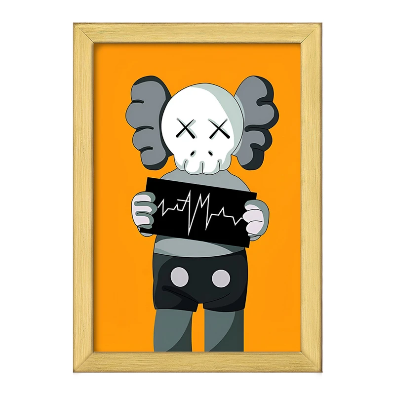 تابلو خندالو طرح عروسک کاز (kaws) کد F3997