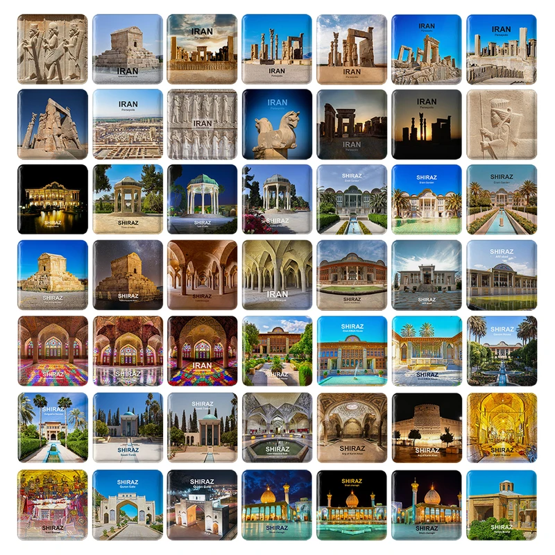 مگنت خندالو طرح شیراز (Shiraz) کد 178 مدل مربعی مجموعه 49 عددی