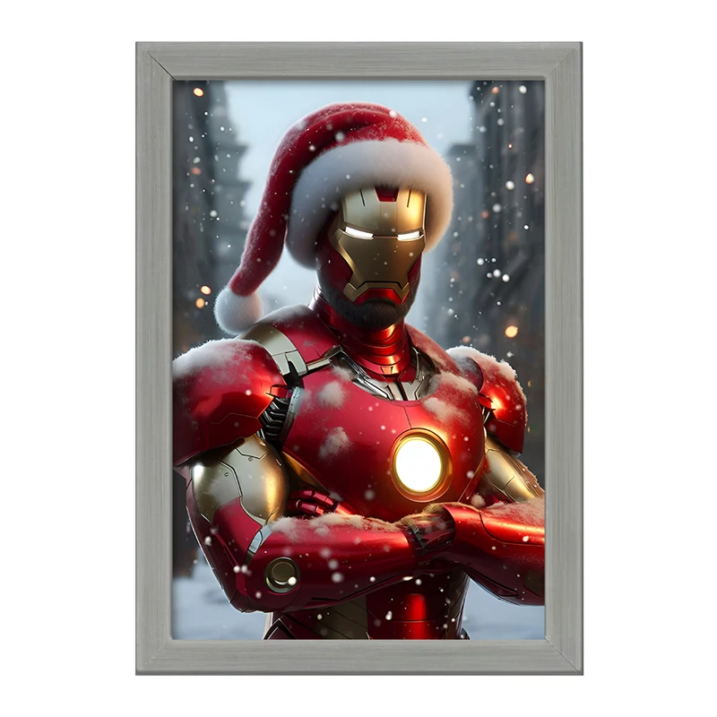 تابلو خندالو طرح مرد آهنی بابانوئل مارول (Marvel) کد F8099