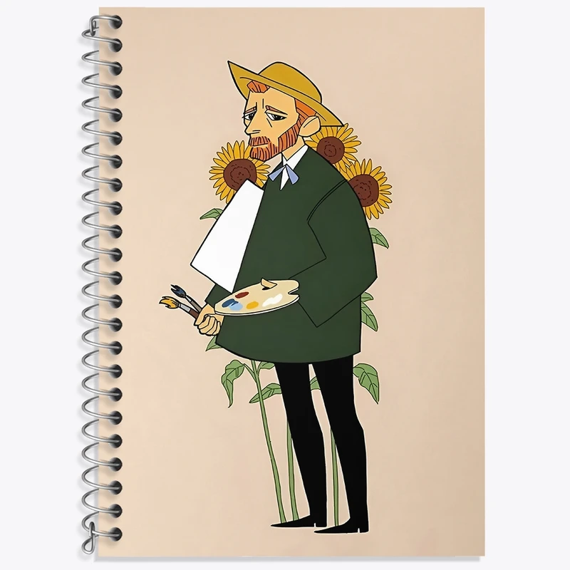 دفتر لغت 50 برگ خندالو طرح ونسان ونگوگ کد F4103