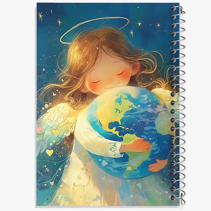 دفتر مشق 50 برگ خندالو طرح دختر و کره زمین کد F13702