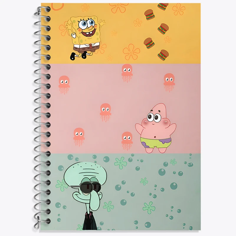 دفتر زبان دوخط 50 برگ خندالو طرح باب اسفنجی و پاتریک و اختاپوس کد N7152