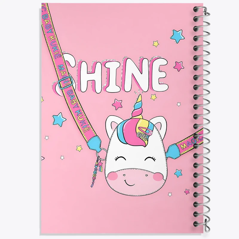 دفتر مشق 100 برگ خندالو طرح اسب تک شاخ کد N6936