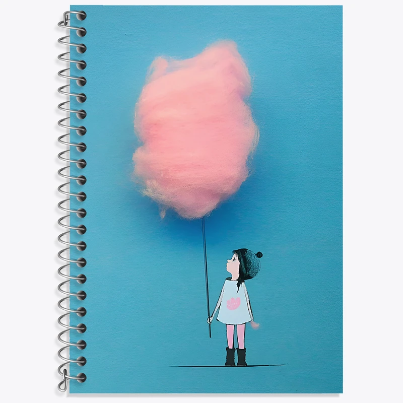 دفتر نت موسیقی 50 برگ خندالو طرح دختر پشمک به دست کد N6107