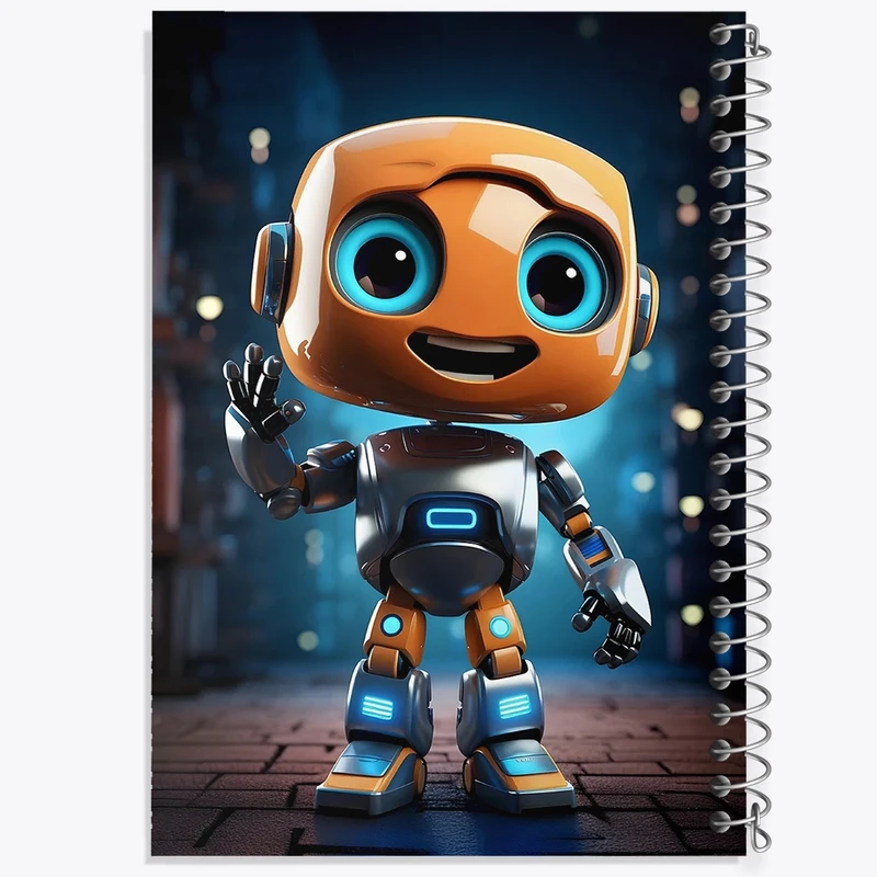 دفتر طراحی 50 برگ خندالو طرح ربات کیوت کد N1258