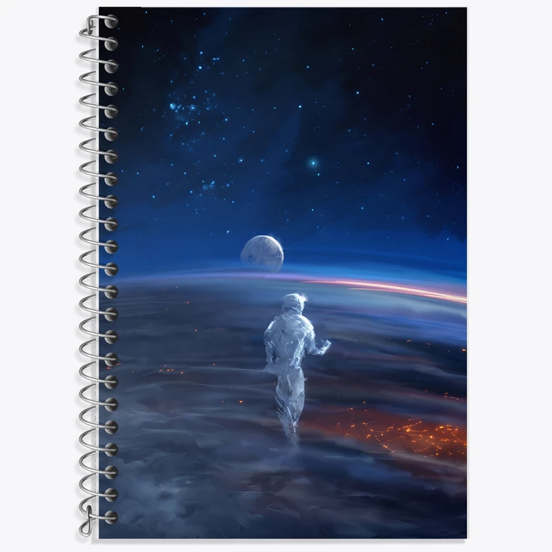 دفتر زبان 50 برگ خندالو مدل سه خط طرح فضانورد کد F12536