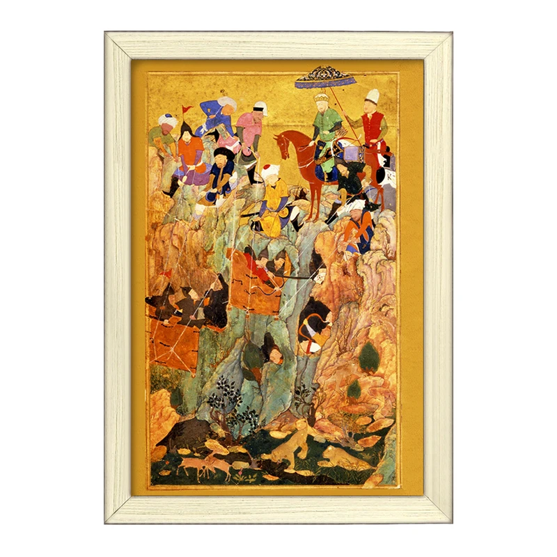 تابلو خندالو طرح نقاشی از میان برداشتن بازمانده ارتش قبچاق ها اثر کمال‌الدین بهزاد کد F12370