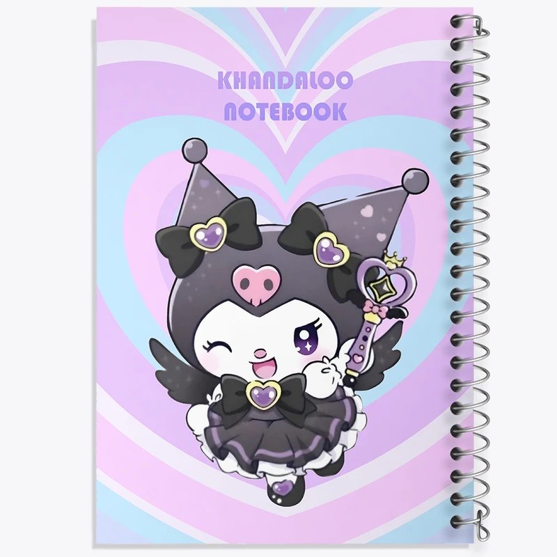 دفتر ژورنال نویسی 50 برگ خندالو مدل نقطه ای طرح کرومی (Kuromi) کد N8984