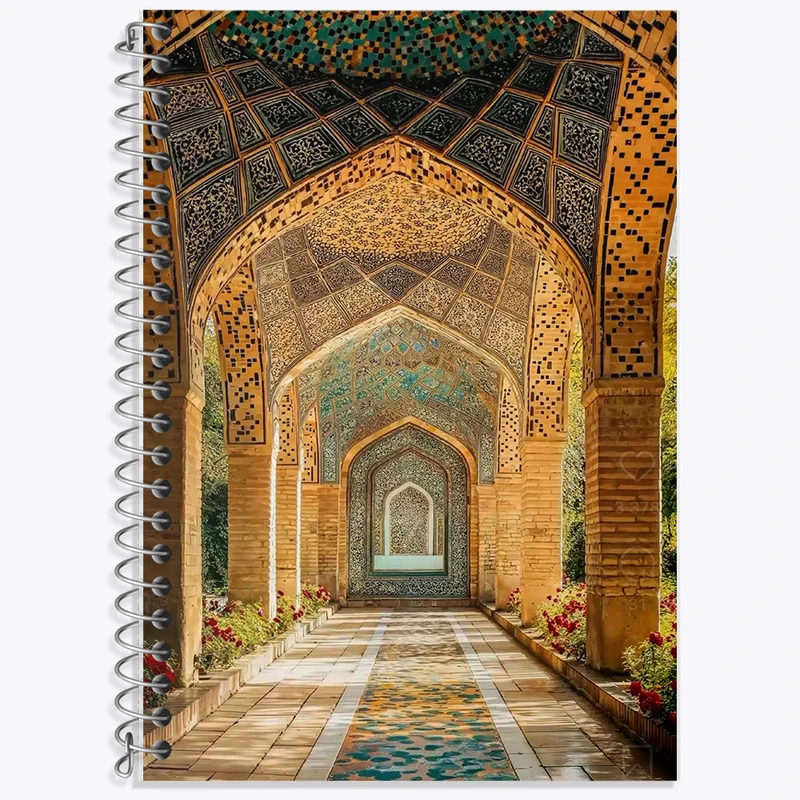 دفتر زبان دوخط 50 برگ خندالو طرح باغ ایرانی کد F10694