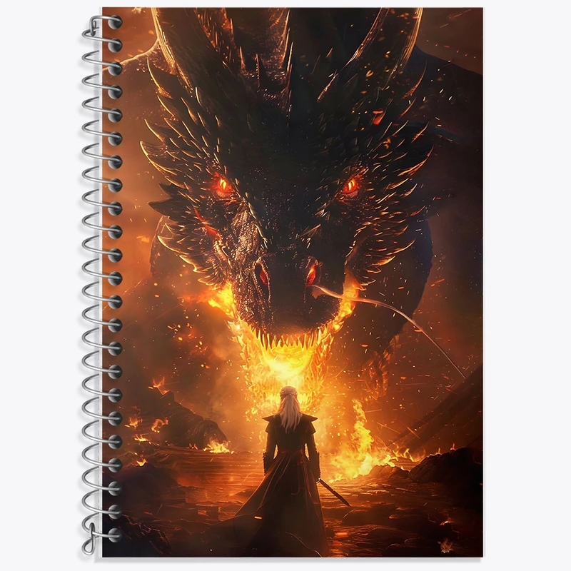 دفتر زبان 50 برگ خندالو مدل سه خط طرح خاندان اژدها (House of the Dragon) کد F10156