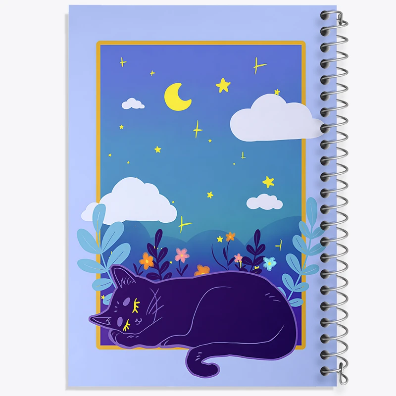 دفتر مشق 50 برگ خندالو طرح گربه خوابالو کد N8144