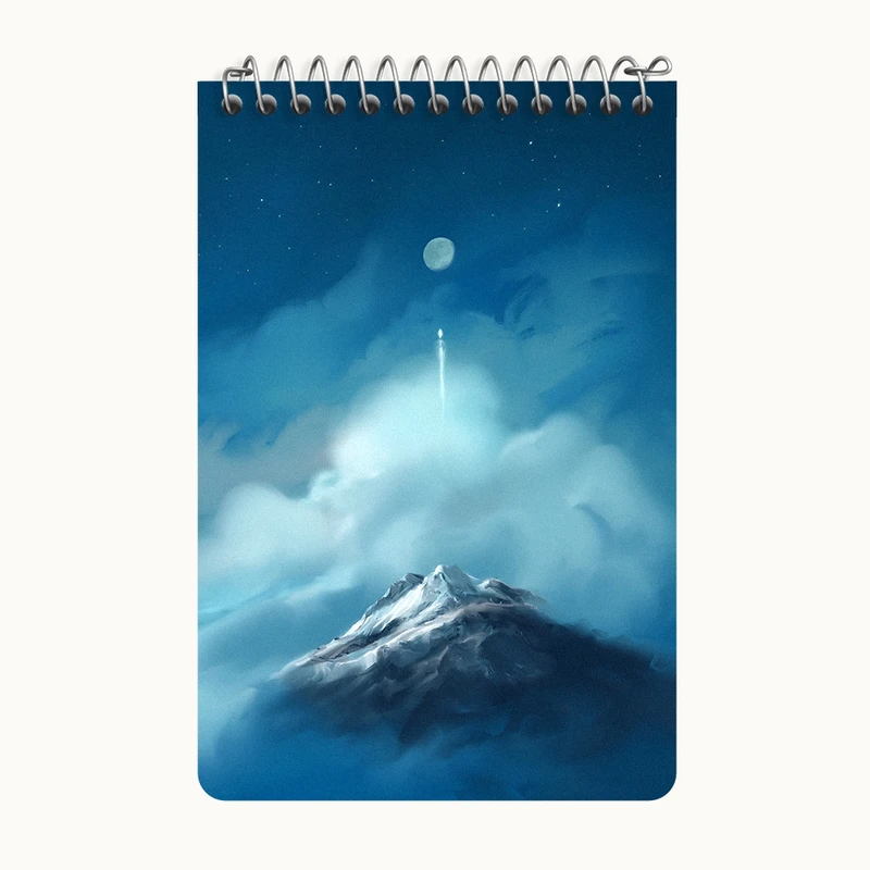 دفتر یادداشت 50 برگ خندالو طرح کوه و ماه کد F12551