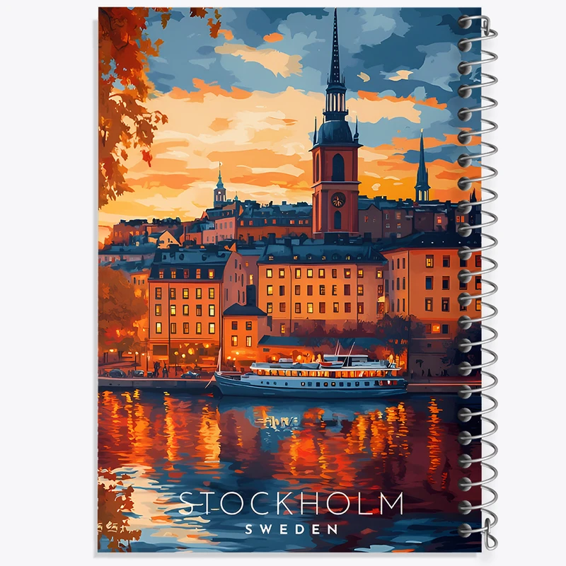 دفتر مشق 50 برگ خندالو طرح استکهلم (Stockholm) کد F12894