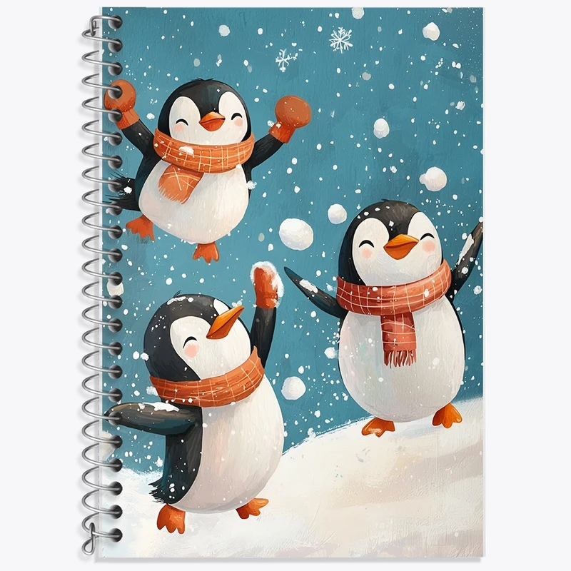 دفتر لغت 50 برگ خندالو طرح پنگوئن های بامزه کد F8702