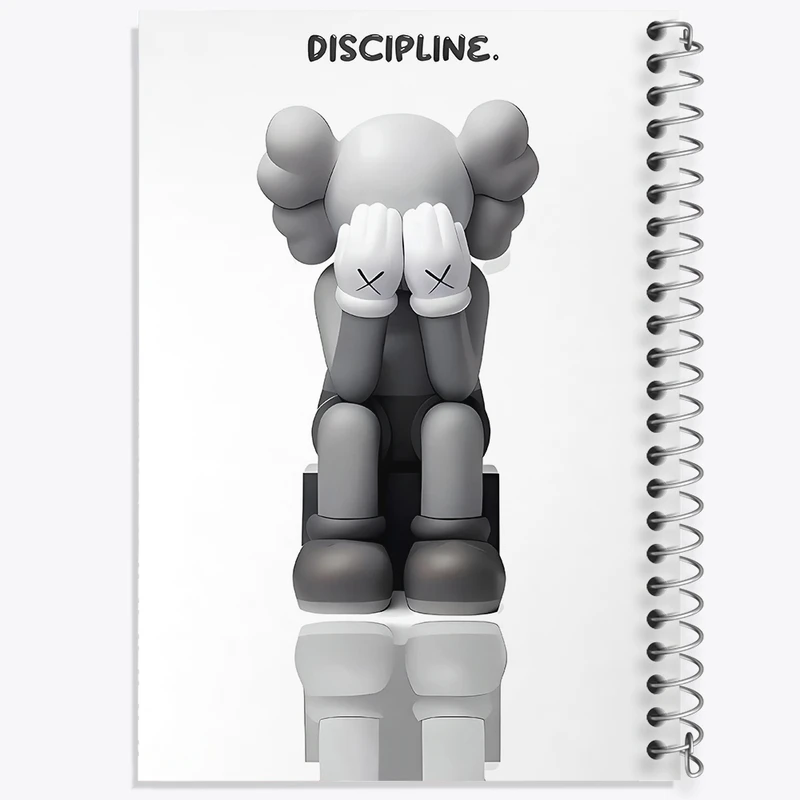 دفتر شطرنجی 50 برگ خندالو طرح عروسک کاز (kaws) کد F3991