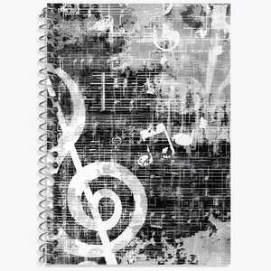 دفتر نت موسیقی 50 برگ خندالو طرح نت موسیقی کد N8079