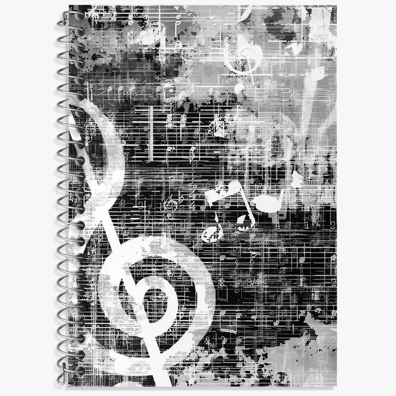 دفتر نت موسیقی 50 برگ خندالو طرح نت موسیقی کد N8079