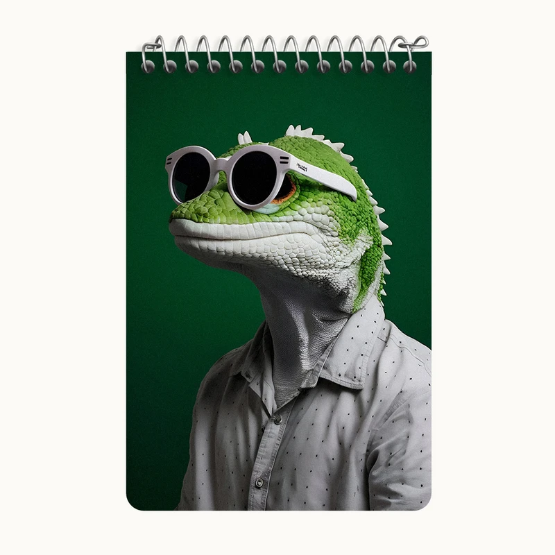 دفتر یادداشت 50 برگ خندالو طرح مارمولک بامزه کد F7173