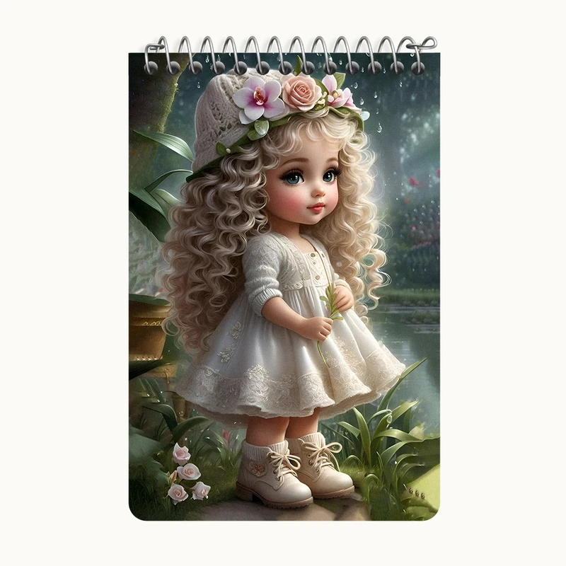 دفتر یادداشت 50 برگ خندالو طرح دخترانه کیوت کد F6768