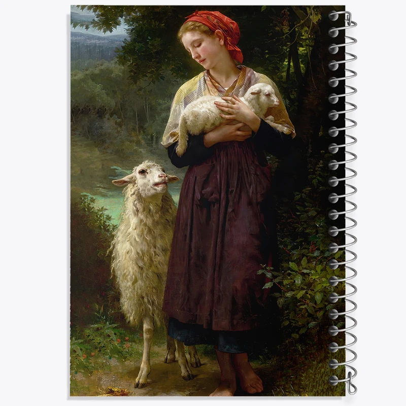 دفتر مشق 50 برگ خندالو طرح نقاشی بره تازه متولد شده اثر ویلیام بوگرو کد F12229