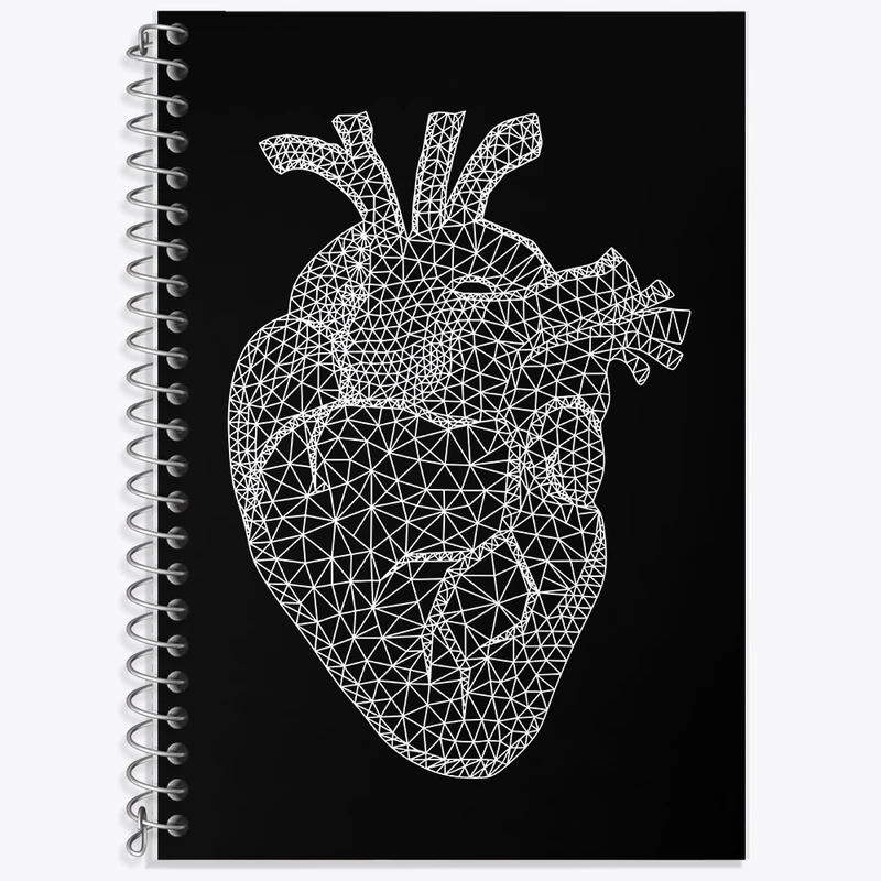 دفتر زبان دوخط 50 برگ خندالو طرح قلب (Heart) کد F13960