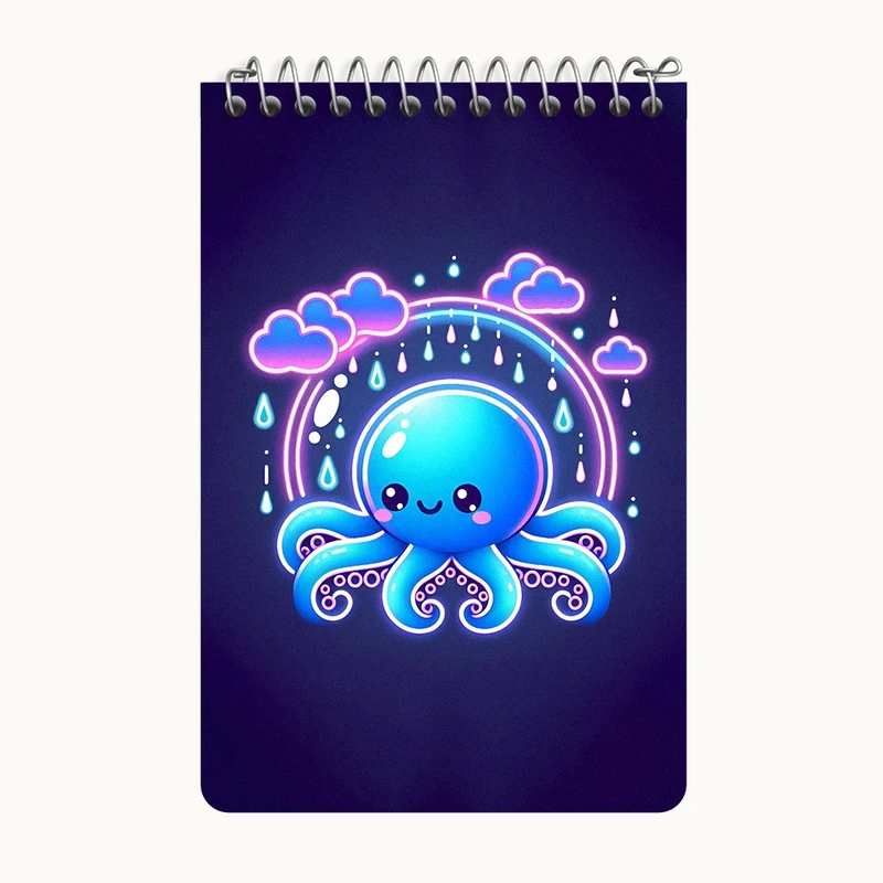 دفتر یادداشت 50 برگ خندالو طرح هشت پا کیوت کد F4238