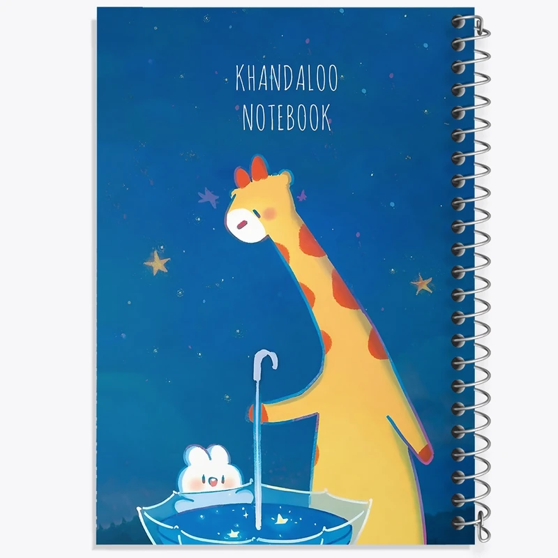 دفتر شطرنجی 50 برگ خندالو طرح خرگوش و زرافه کیوت کد N9133