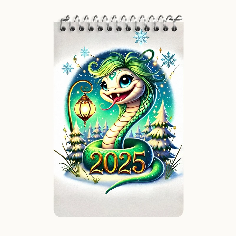 دفتر یادداشت 50 برگ خندالو طرح سال مار 2025 میلادی کد F7550