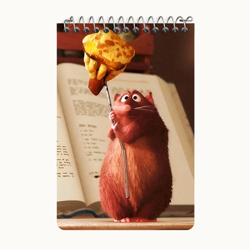دفتر یادداشت 50 برگ خندالو طرح موش سرآشپز (Ratatouille) کد F8330