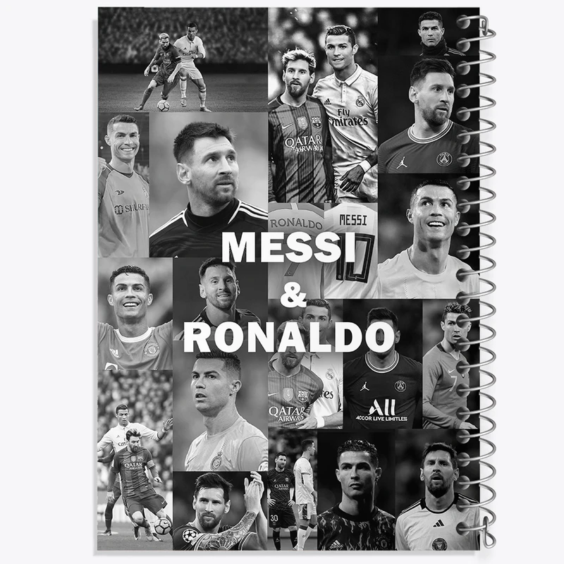 دفتر مشق 100 برگ خندالو طرح مسی و رونالدو (Messi and Ronaldo) کد N9178