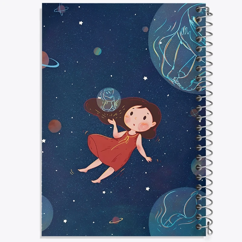 دفتر ژورنال نویسی 50 برگ خندالو مدل نقطه ای طرح دخترانه کیوت کد N7497