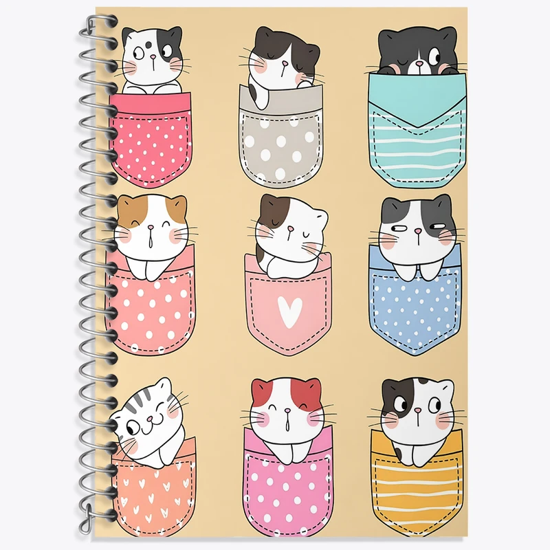 دفتر زبان دوخط 50 برگ خندالو طرح گربه های بامزه کد N6931