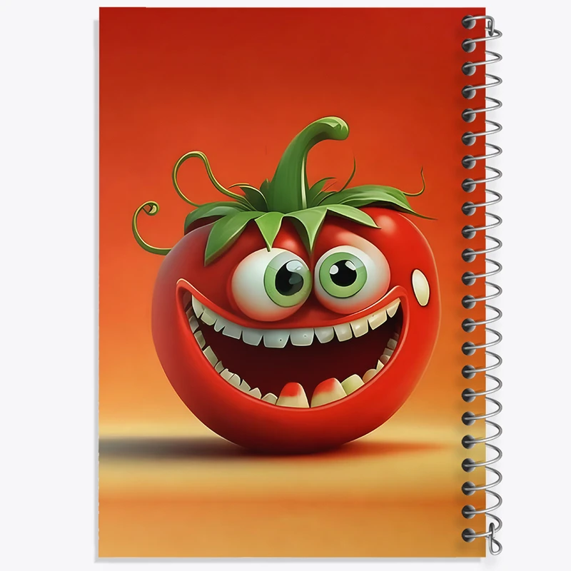 دفتر مشق 50 برگ خندالو طرح گوجه بامزه کد F8618