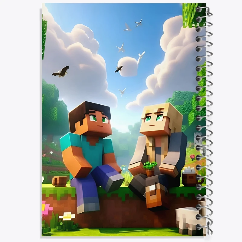 دفتر ژورنال نویسی 50 برگ خندالو مدل نقطه ای طرح ماینکرافت (Minecraft) کد F3534