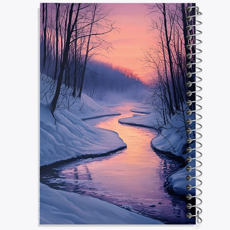 دفتر شطرنجی 50 برگ خندالو طرح منظره زمستانی کد F11650