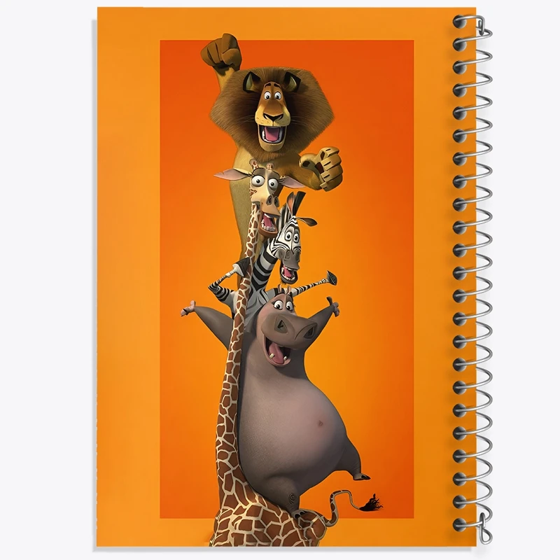 دفتر طراحی 50 برگ خندالو طرح ماداگاسکار (Madagascar) کد N5069