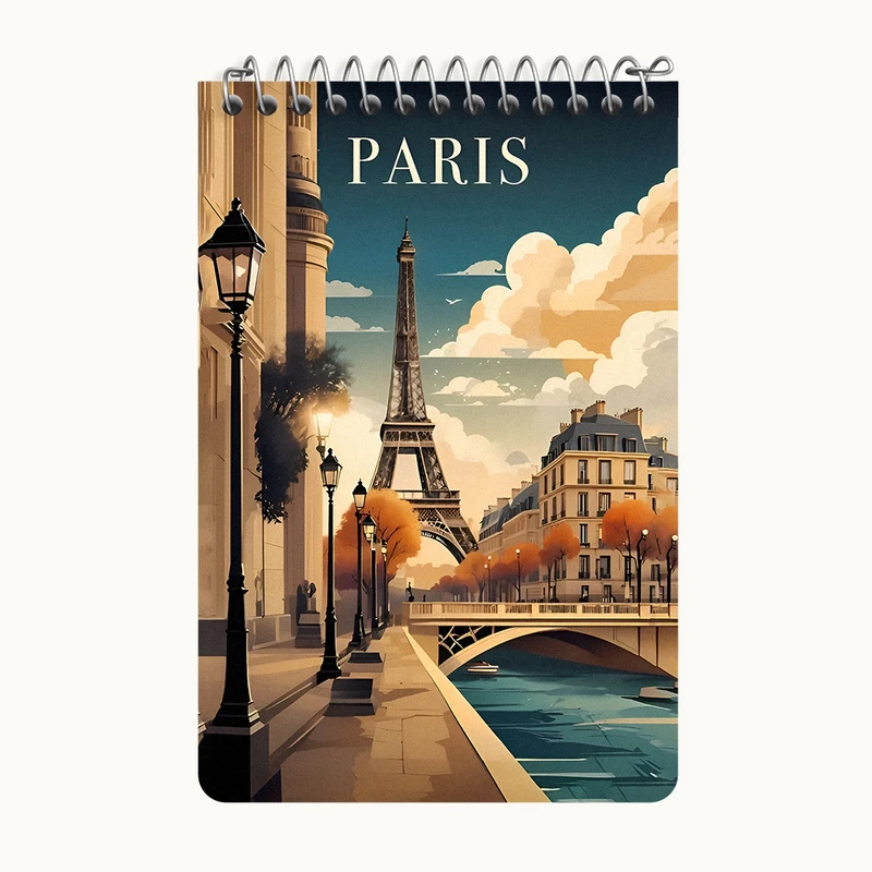 دفتر یادداشت 50 برگ خندالو طرح پاریس (Paris) کد F12898